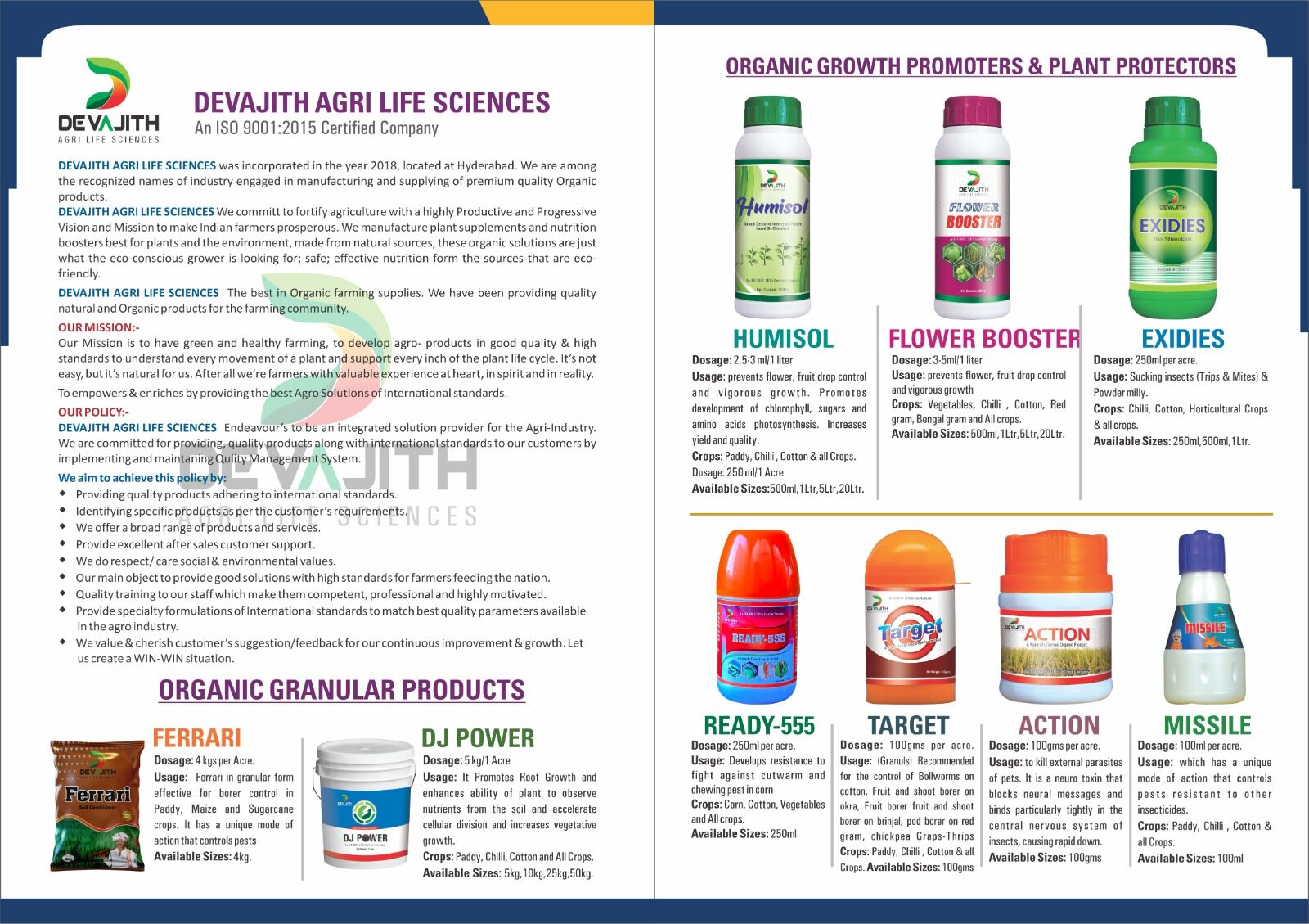 Devajith full product catalogue with dosage and usage details